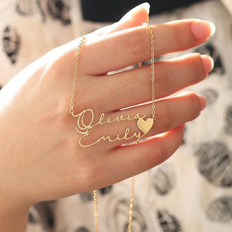 【 Name Colar Personalizado Necklace 】  Stainless Aço Nome Personalizada Assinatura De Encanto