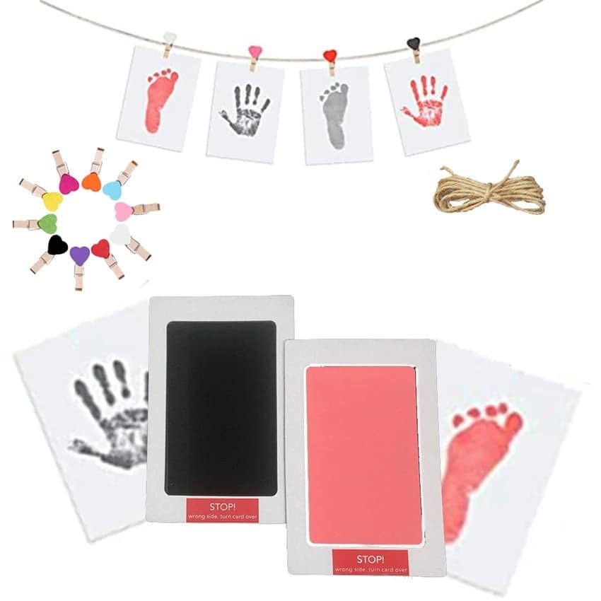 Kit De Pegada Bebê Recém-Nascido Baby DIY Tinta Almofadas Fotográficas Moldura Não-Tóxica Lembranças Para Bebês Nascidos Presentes