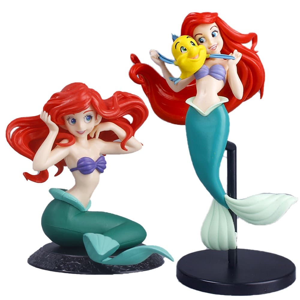 Conto de Fadas Ação Mundial Princesa Sereia Ariel19cm Pequeno Personagem Anime Modelo Boneca de Brinquedo Decoração Ornamentos
