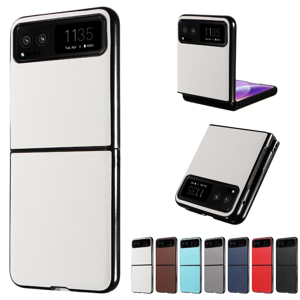 Para Motorola Razr 40 , lychee Textura De Couro , Compatível Com MOTO Razr 40 ， anti Queda , Estojo Telefônico Elegante