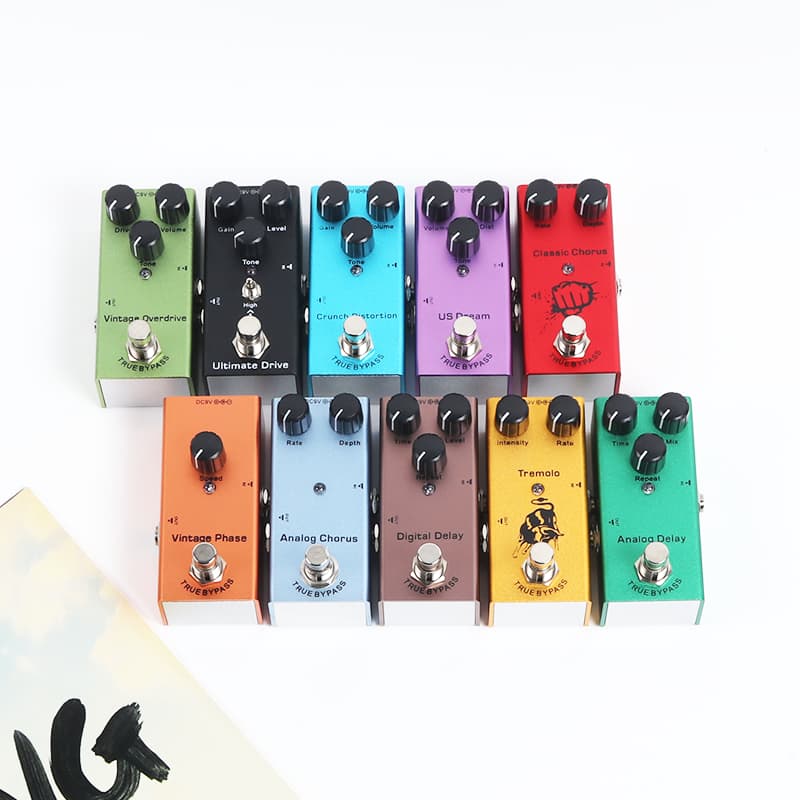 Pedal de guitarra multi-efeito mini single-block - Distorção metálica/Overdrive/Chorus