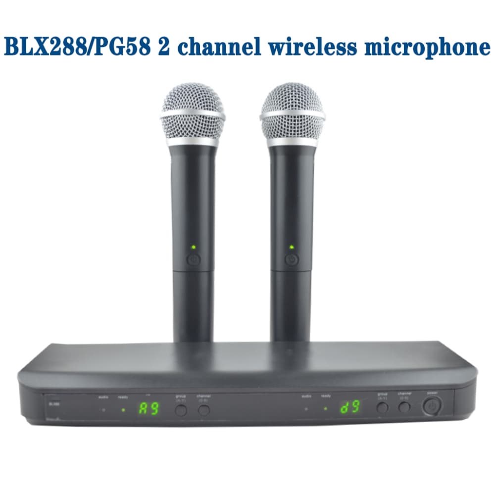 BLX288 PG58 Microfone Sem Fio BLX288 Com Portátil PG58 De 2 Canais Faixa De Transmissão De 80 M