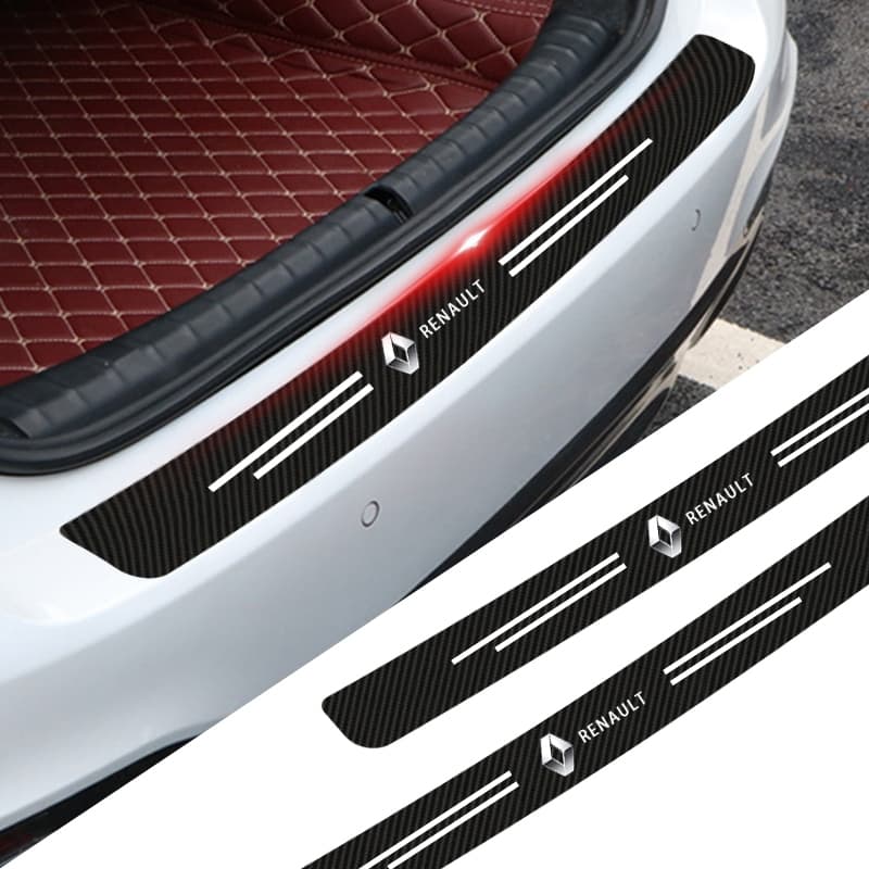 1pcs Autocolante De Fibra De Carbono Proteção Do Porta-Malas Traseiro Carro Para Renault Megane 2 3 Duster Logan Clio Laguna 2 Captur