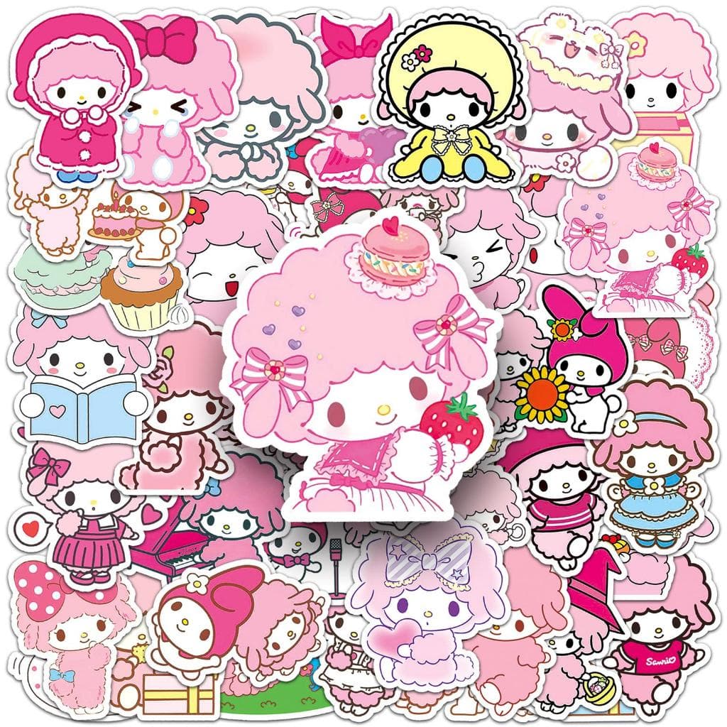 50pcsCute My Sweet Piano Sanrio Adesivos Rosa À Prova D'água Para Telefones Skateboard Criativo Graffiti Car Sticker