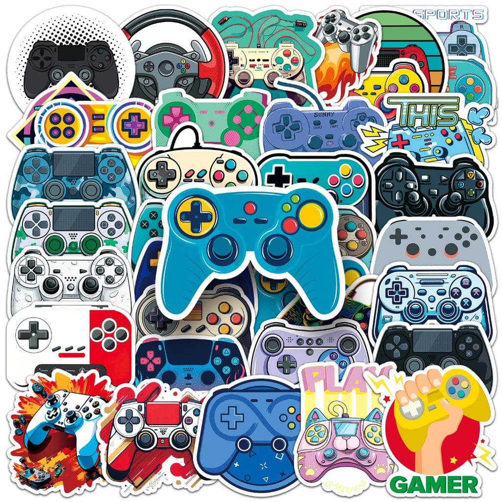 50 Peças Controlador De Jogo Dos Desenhos Animados Adesivos À Prova Dwaterproof Água DIY Para Telefones Portátil Skate C