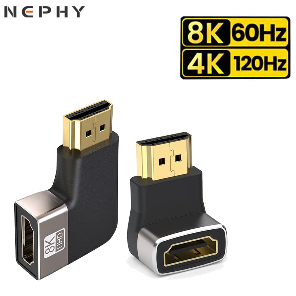 HDMI 2.1 Adaptador De Cabo Conector Para PS4 PS5 Xiaomi mi TV Portátil 90 270 Graus De Ângulo Reto Em Forma De U Conversor De Cotovelo Extensor 8K 60Hz 4K 120Hz