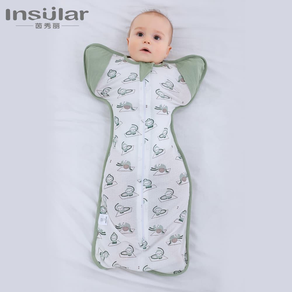 Insular Bebê Macio Sacos De Dormir Estender Mangas Respirável Infantil Anti-Susto Sono Elástico 100 % Algodão Cuidados C