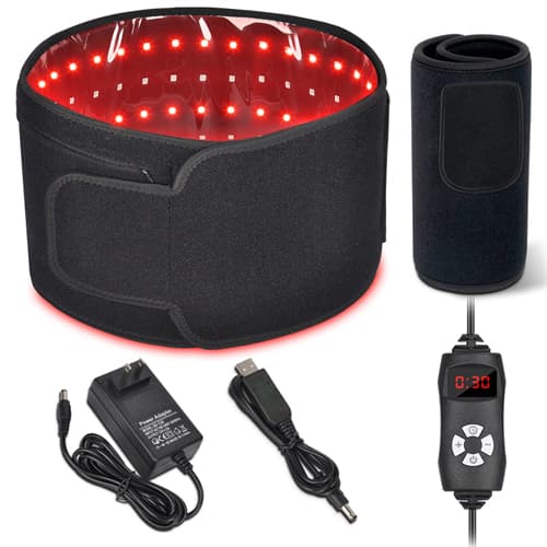 Cinto de terapia de luz vermelha para terapia de luz infravermelha corporal Dispositivo de terapia de luz LED para alívio de dores nas pernas, joelhos, costas, cintura e ombros