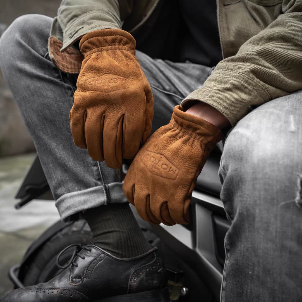 Luvas Retrô Para Motocicleta , De Couro De Camada Superior Fosca Acampamento Resistentes Ao Desgaste E Quentes De Ciclis