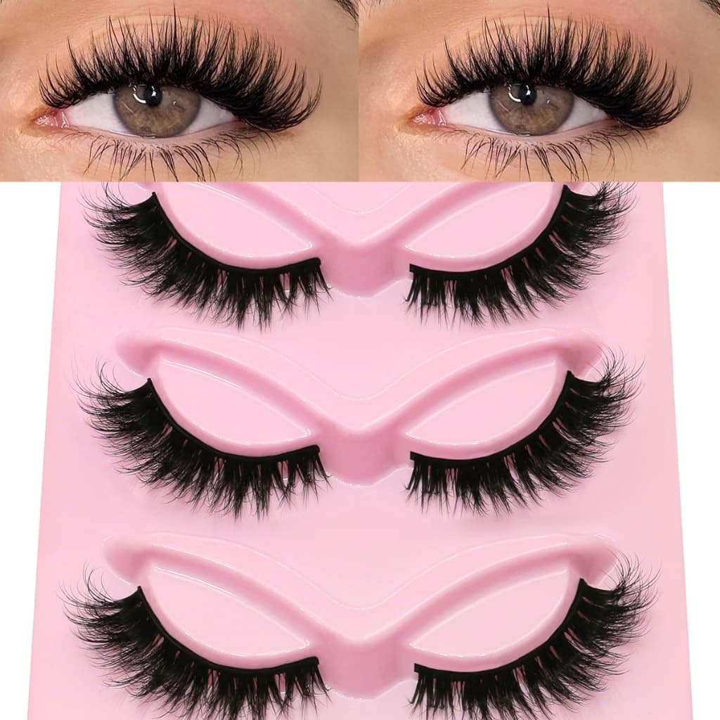 GROINNEYA 5 Pares Pestanas Manga Fofas Suaves Cruzadas Dramáticas De Volume Grosso Extensão Natural Das