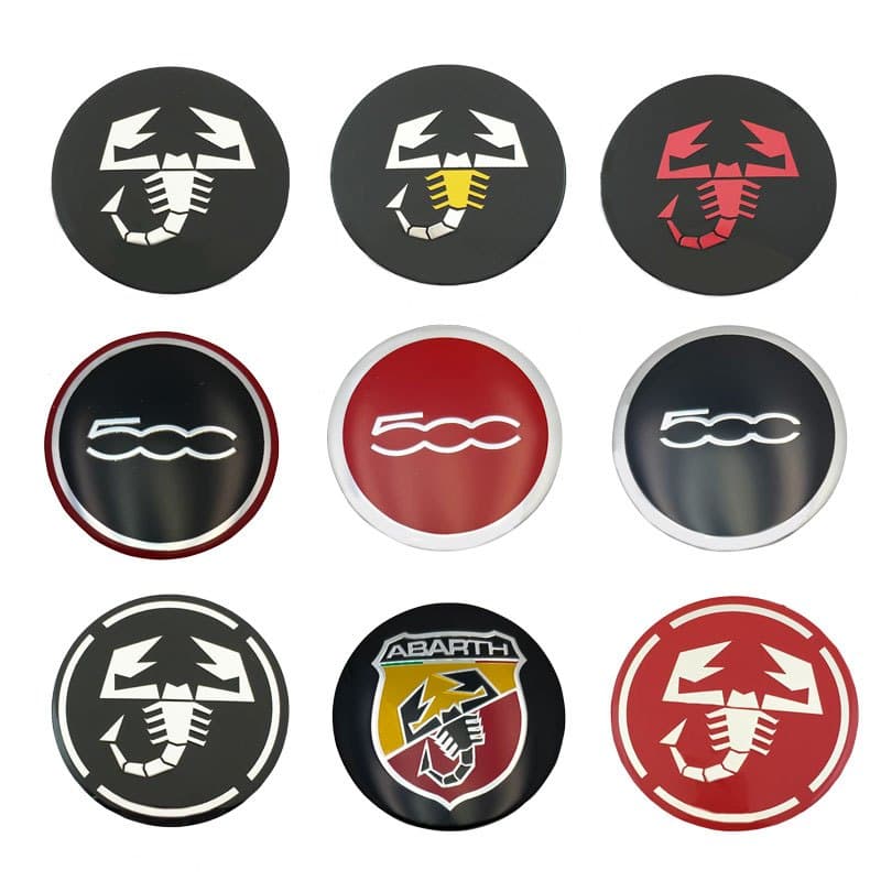 56MM Autocolantes De Tampa Cubo De Roda De Carro Para Fiat 500 Itália Abarth 124 125 Emblema Adesivo De Crachá Escorpião