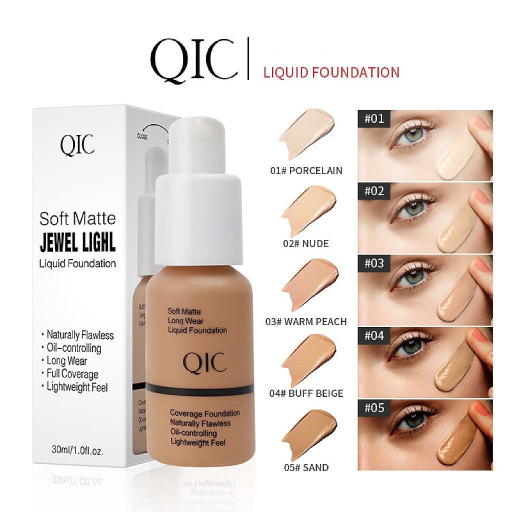 QIC Corretivo Líquido Que Clarea A Base Líquida De Controle De Oleosidade Hidratante 30ml