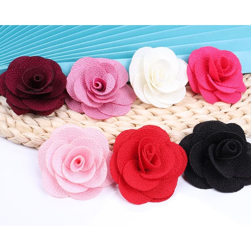 28 Pçs 3cm Bonito Camélia Rosa Flores Apliques DIY Headwear Hairpin Decoração Roupas Remendos Acessórios
