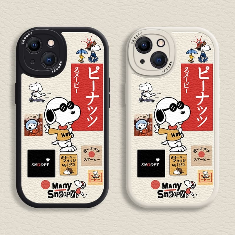 Capa Flexível Para iPhone 15/14/13/12/11 Promax Desenho Snoopy 7/8 Plus/X/XR/Xs Max