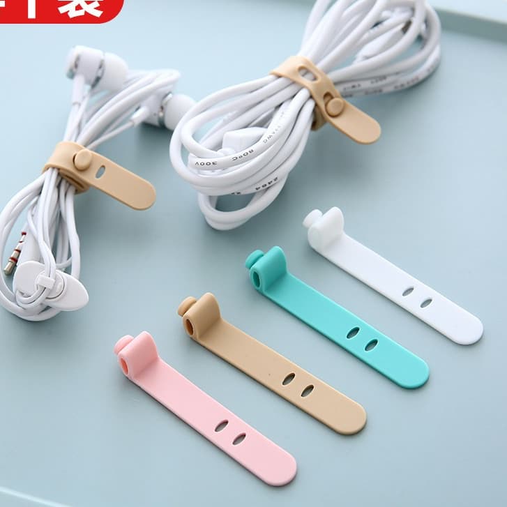 5PCS Fone De Ouvido Enrollador De Cabo De Telefone Móvel Clipe Do Carregador Organizador Fio De Silicone Titular Fixer G