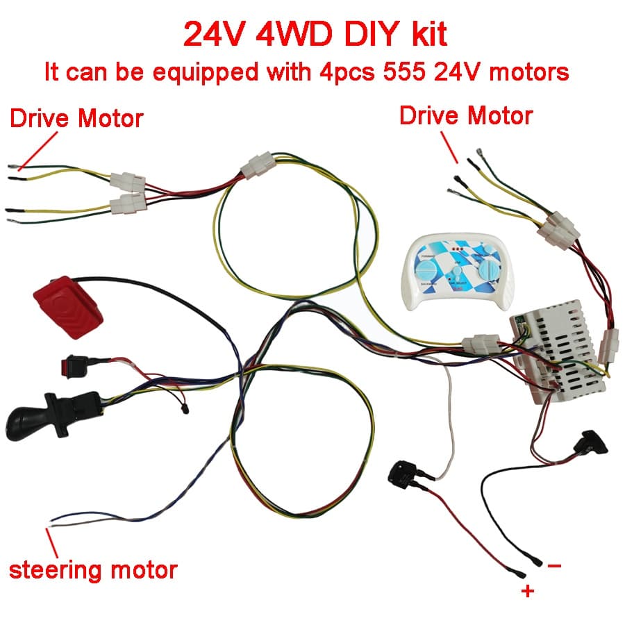 Fios E Kit De Interruptores Modificados Para Carros Elétricos Infantis , Acessórios De Bebê De 12V Auto-Fabricados