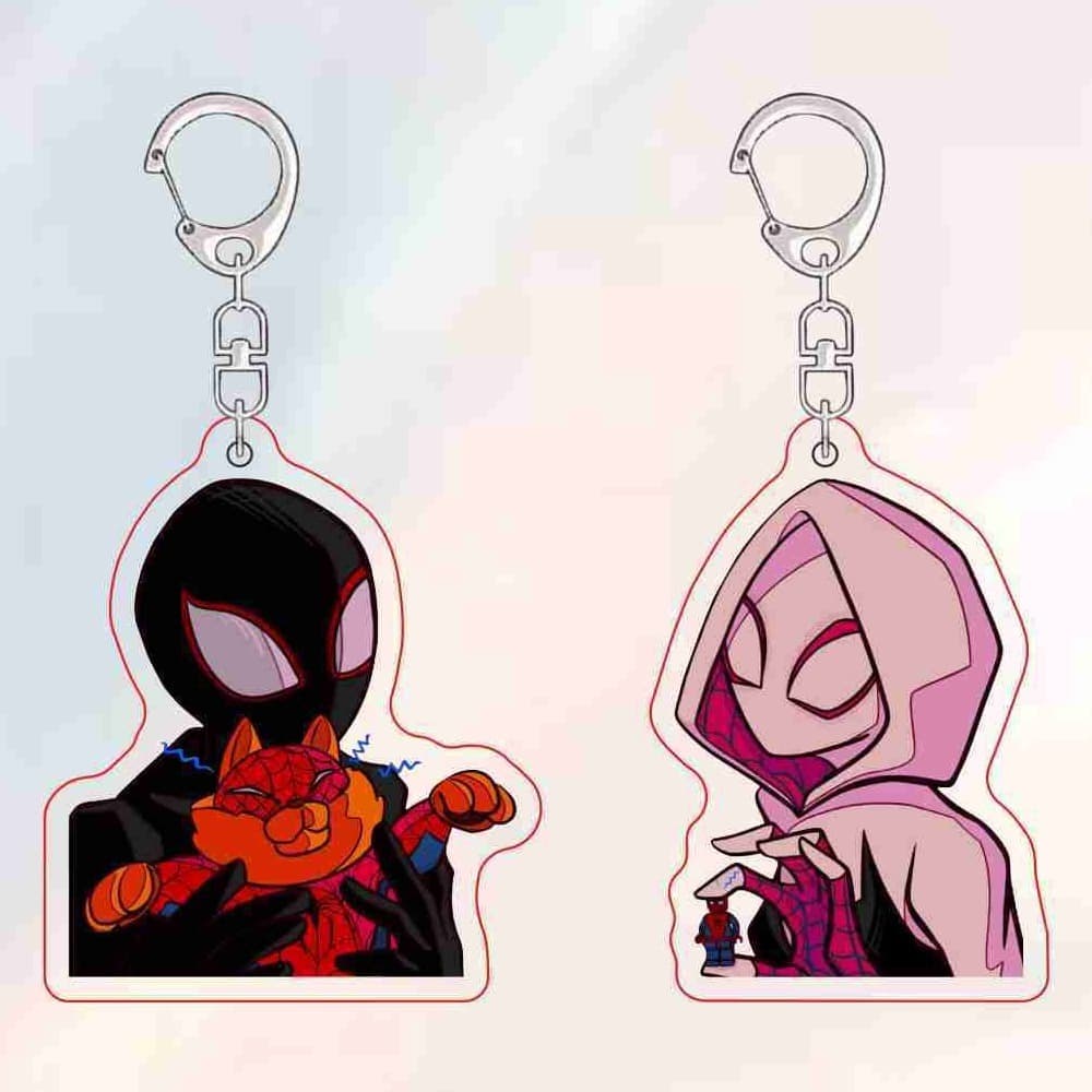 Chaveiro De Casal Homem Aranha Universo Paralelo Horizontal Gwingmys Periférico Bolsa Escolar Pequeno Pingente Presente