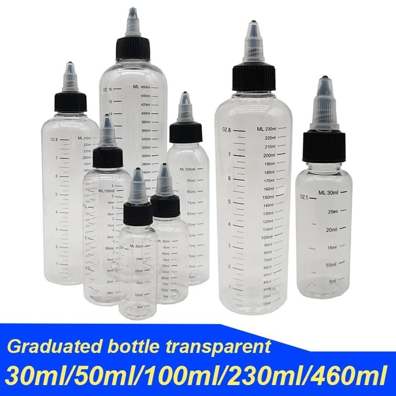 Subembalagem De Líquido Frasco Transparente Graduado Plástico Equipamento De Laboratório De Ensino 30ml/50ml/100ml/230ml