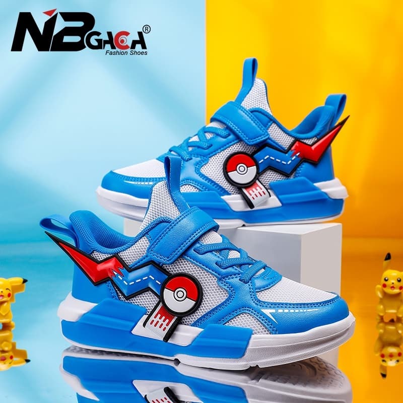 Desenho De Desenhos Animados Tênis De Menino Pikachu Malha Respirável Para O Exterior Sapatos De Corrida Leve Crianças