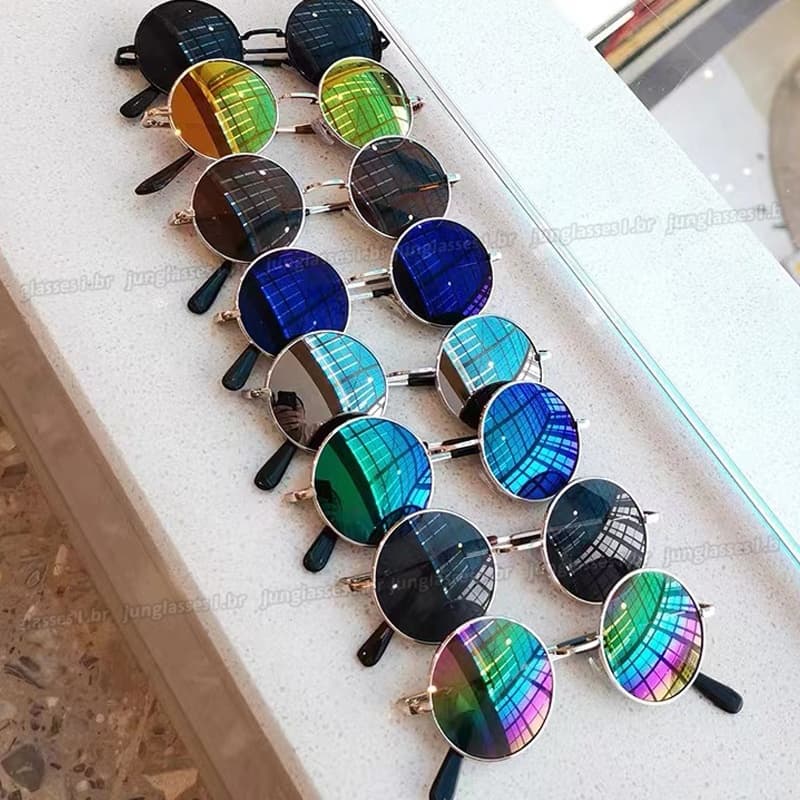 Óculos De Sol Rêtro Redondo Feminino Masculino Vintage Preto uv400 novo