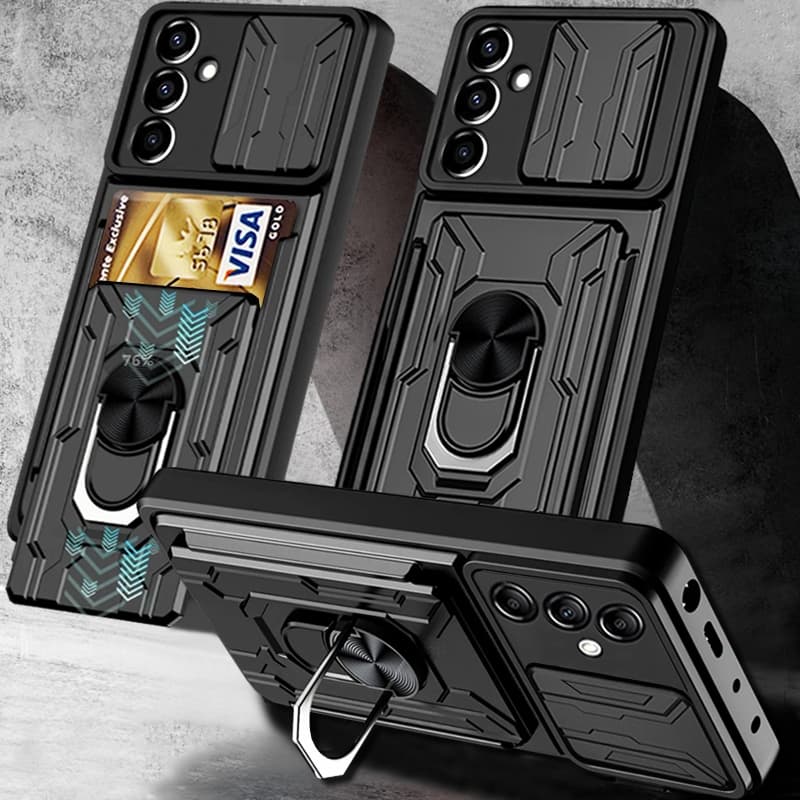 Caso de telefone rígido resistente com suporte de metal e slot para cartão A16 A26 A36 A56 A15 A35 A55 A14 A54