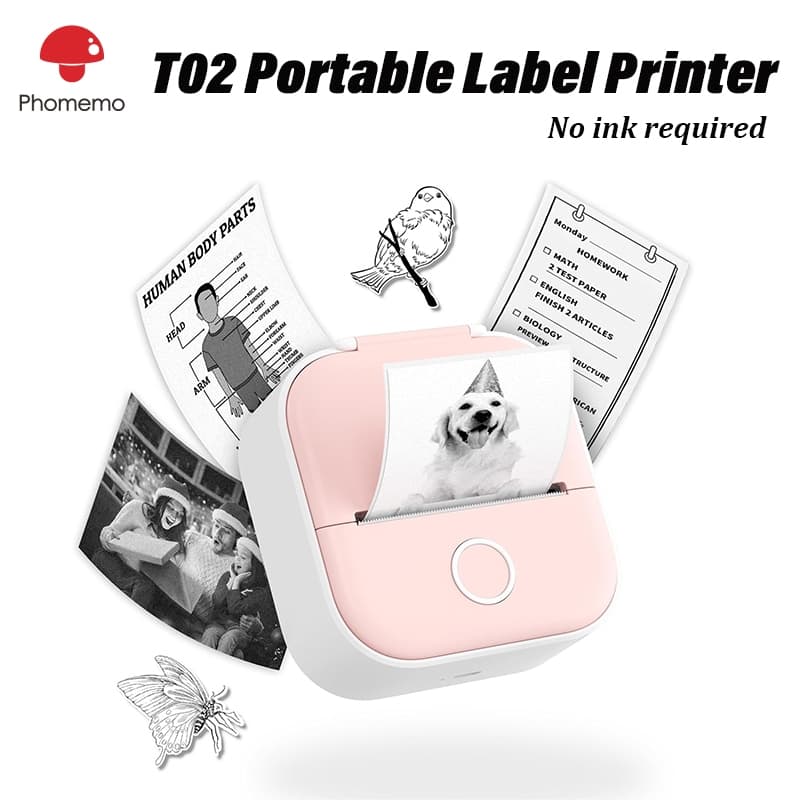 Phoemo T02 Mini Impressora Térmica Portátil De Etiquetas Bluetooth Máquina Para Fazer Adesivos