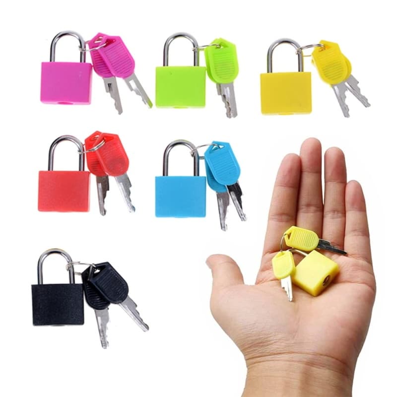 Novo Pequeno Mini Cadeado De Aço Forte Viagem Minúsculo Mala Bloqueio Com 2 Chaves