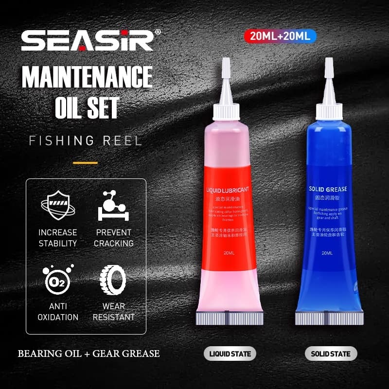 Seasir Kit Graxa e Óleo Lubrificante 20ml 2 Peças para Carretilha e Molinete