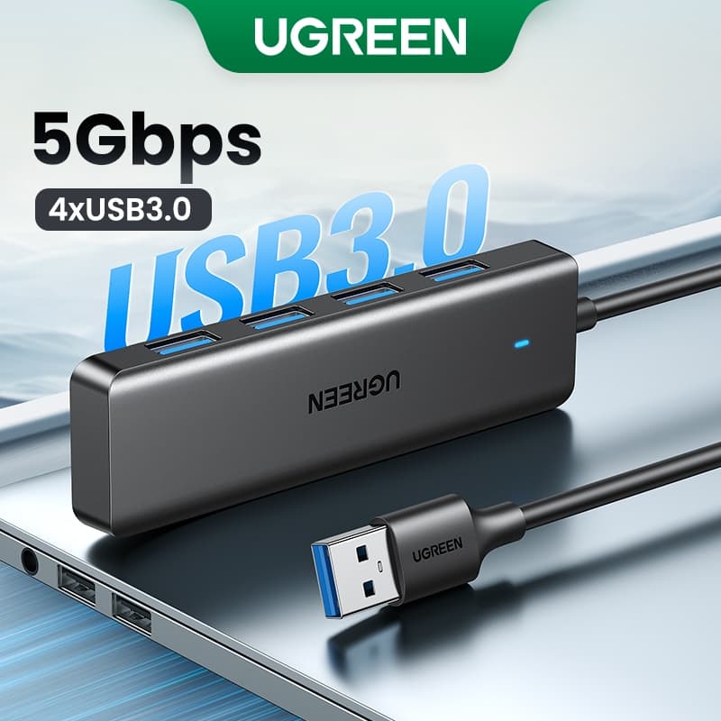 UGREEN USB 3.0 Hub 4 Portas A Splitter Ultra-Slim Expansor Para Teclado Do Mouse Unidade Flash U Impressora De Disco