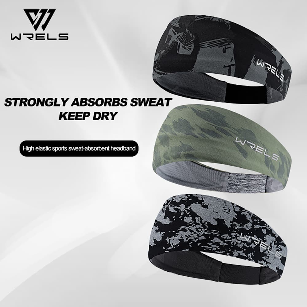 WRELS Sports running Faixa De Cabeça Absorvente De Suor fitness Bloqueio Embutida