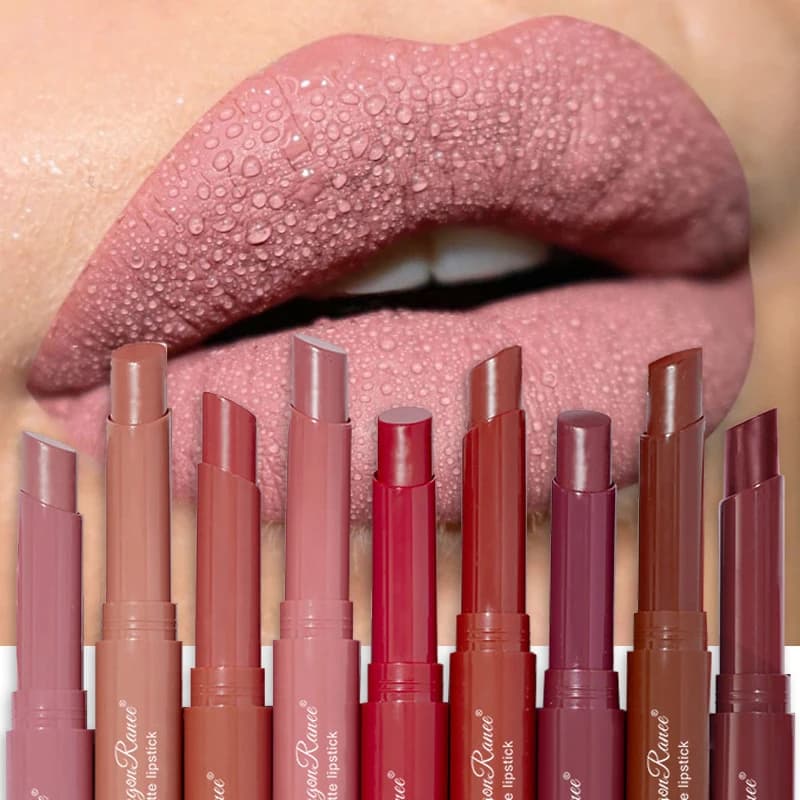 12 Batom Mate Colorido Baton Nude Pink Matte Sólido Brilho Labial Vermelho Veludo Longo Prazo Bálsamo 24 Horas Maquiagem À Prova D'água