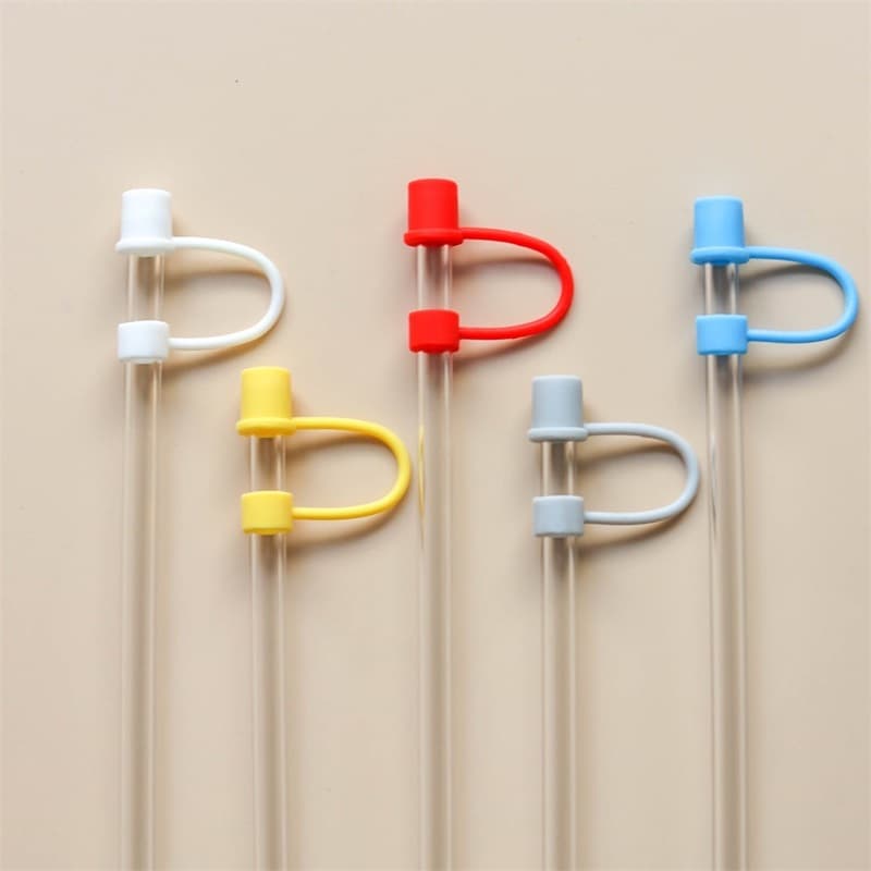 Copo De Silicone De 8mm Palha Stoppe Acessórios De Manga De Cor Sólida Minimalista Tampa De Bebida plug