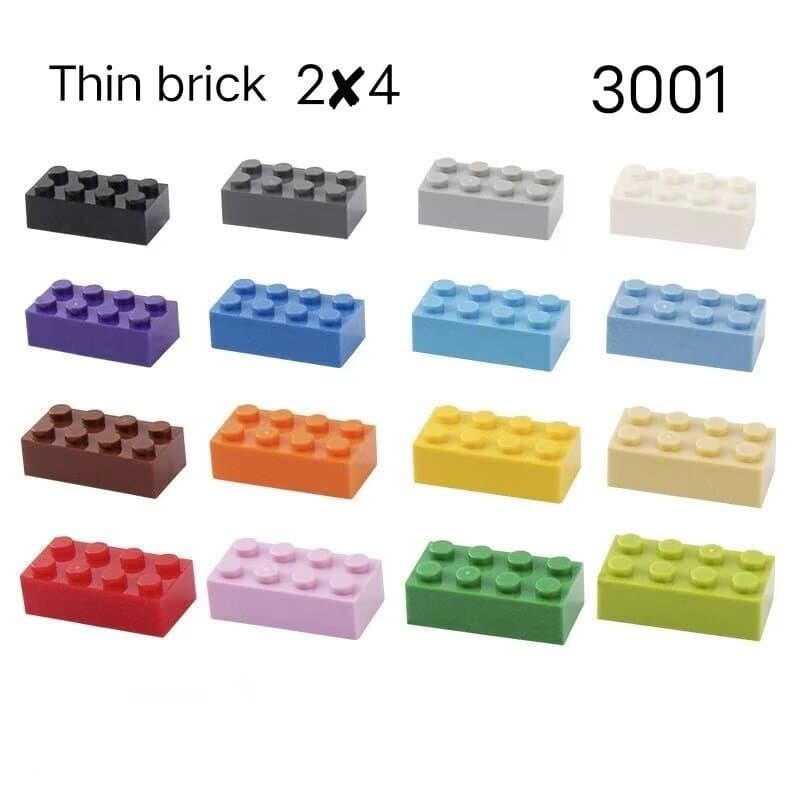2 x 4 blocos de construção de pequenas partículas MOC High-End compatíveis com os brinquedos educativos montados 3001