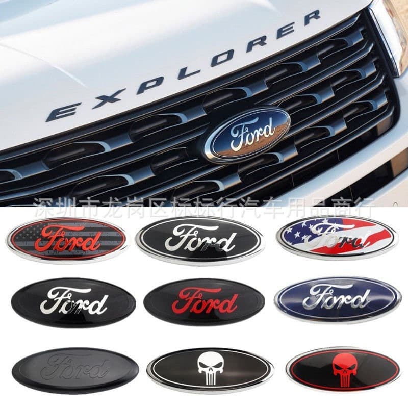 【 Ford 】 17.5CM * 7CM Logotipo Adesivo Com O Emblema Dianteiro Do Traseiro Para F150 F250 Explorer 7Inch