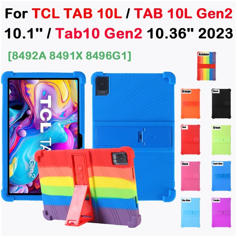 Para TCL TAB 10L Gen2 10.1" 8492A 8491X Suporte Capa de silicone macio ab10 Gen2 10.36 8496G1