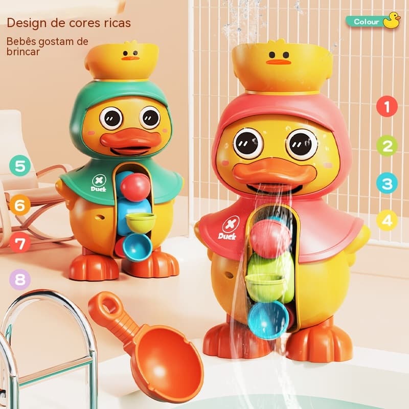 Kawaii Roda De Água De Pato Banho Rotativa Brinquedos Giratórios Para Bebês Infantis De Pequeno Porte