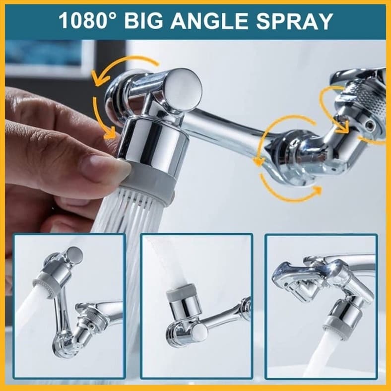 Extensor Flexível Duplo Modo 1080° para Torneira de Pia, Bico Anti-Salpico, Filtro para Torneira de Cozinha, Cabeça de