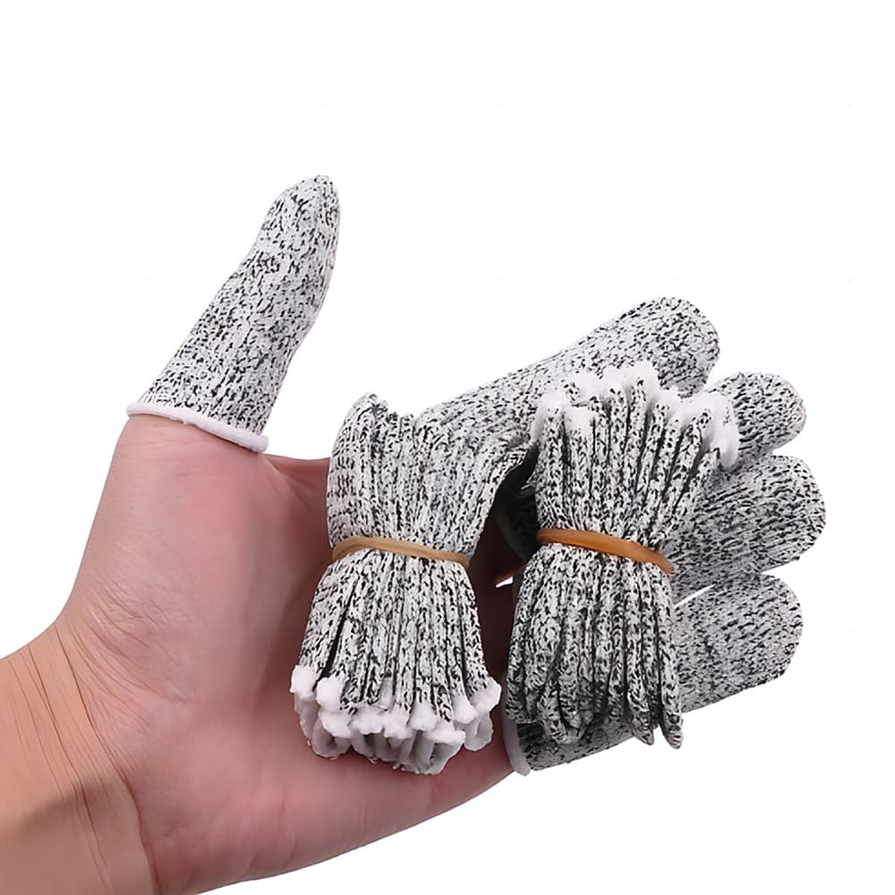 20Pcs Capa Protetora De Dedos Anti-Corte Nível 5 De Manga De Alta Resistência Segurança Luvas Flexíveis De Ponta De Dedo Ferramenta De Cozinha