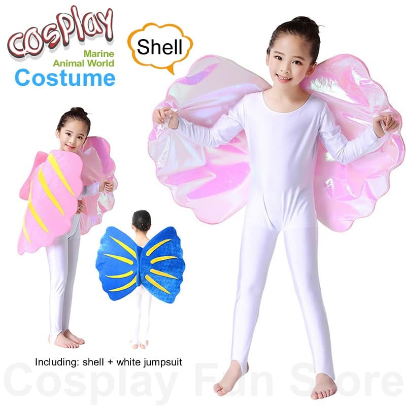 Fantasia Infantil de Concha para Cosplay, Roupa de Performance para Crianças, Vestido de Dança para Festa com Tema de An