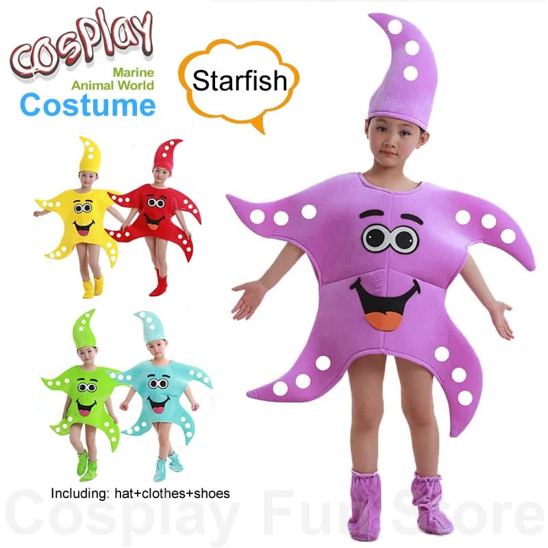 Fantasia de Estrela-do-Mar para Crianças, Traje de Anime de Animais Marinhos, Roupas de Performance, Vestido de Dança In