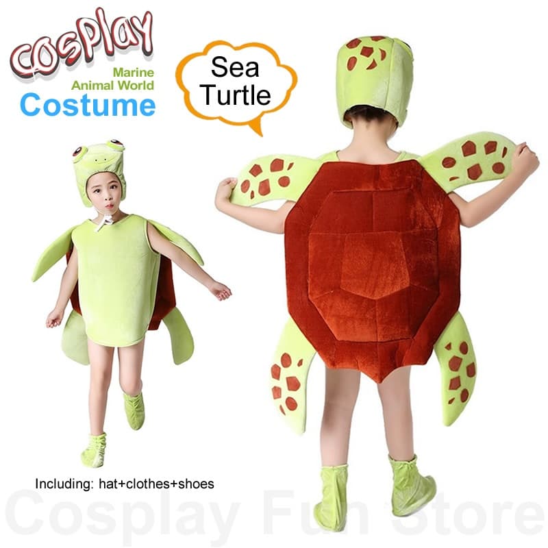 Fantasia de Cosplay de Tartaruga Marinha para Crianças, Roupas de Animais Marinhos para Apresentações, Fantasias de Polv