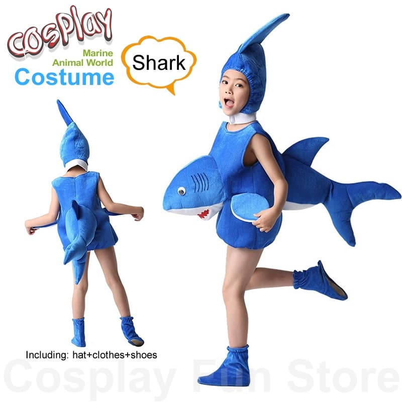Fantasia de Tubarão para Crianças, Fantasia de Animais Marinhos para Apresentações, Macacão para Festa Infantil, Tartaru