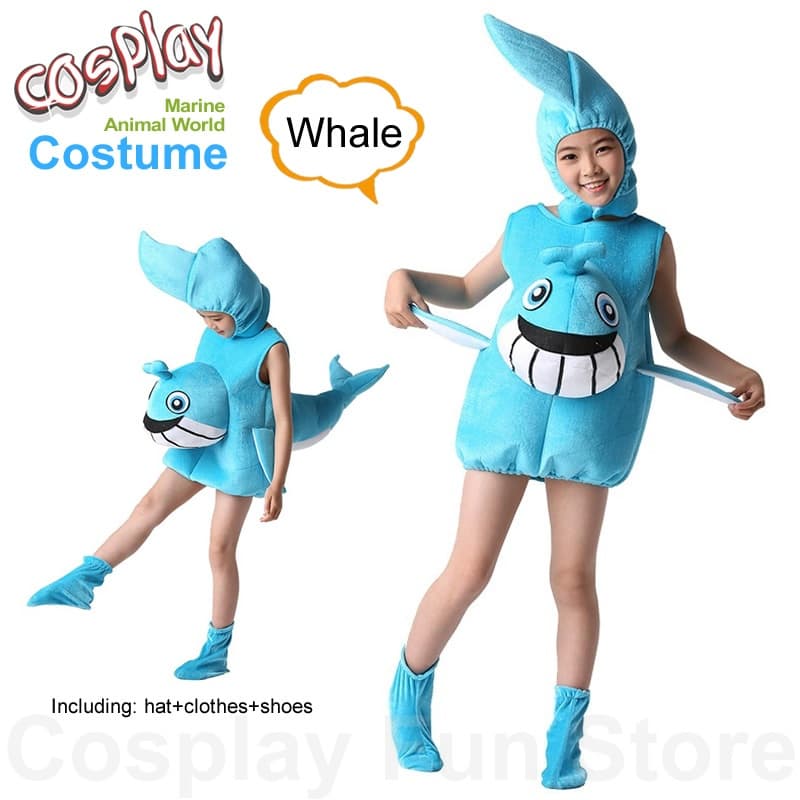 Fantasia de Baleia para Crianças, Conjunto de Roupas para Apresentações, Estilo 3D, Vestido de Dança Anime do Mundo Mari
