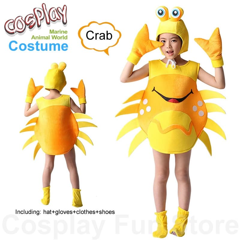 Fantasia de Cosplay de Animais Marinhos (Caranguejo), Conjunto de Roupas de Lagosta e Peixe Diabo para Apresentações Inf