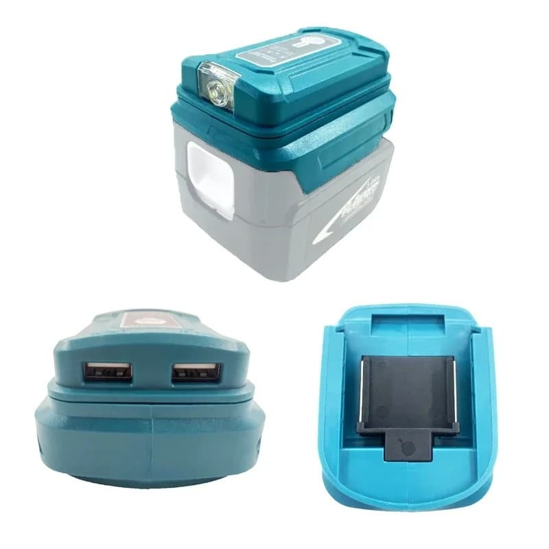 Adaptador de bateria usb carregador de telefone móvel lâmpada led lanterna para makita 18v li-ion bateria power bank