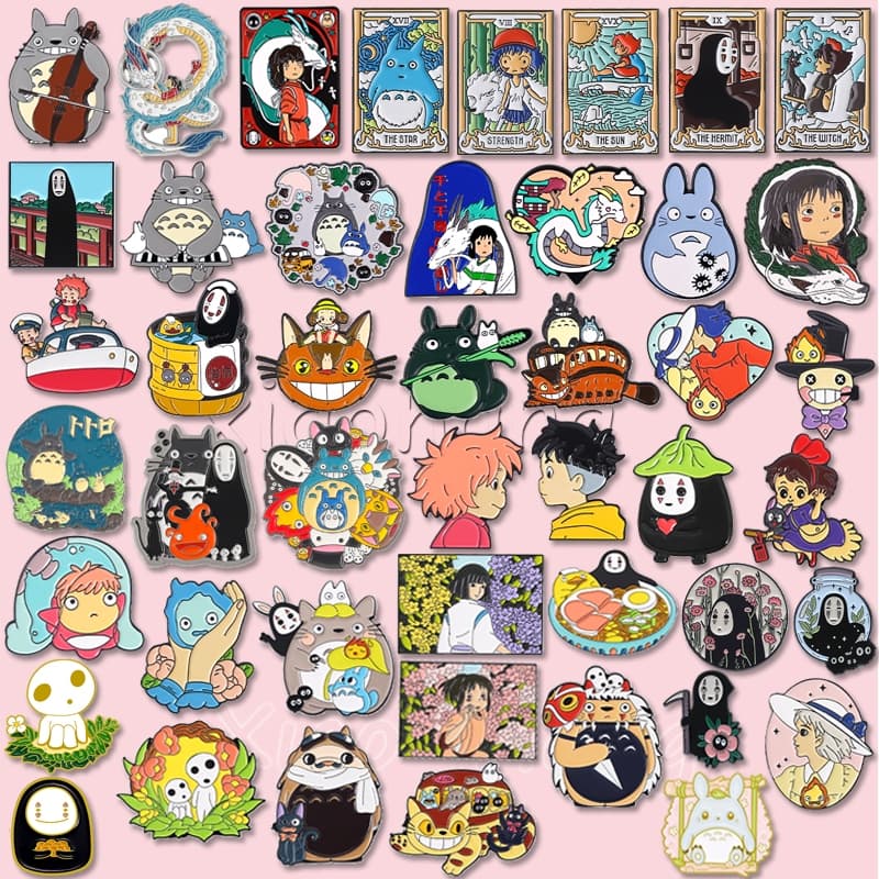 Anime Spirited Away Totoro Esmalte Pinos Mononoke Haku Chihiro Broche Hayao Miyazaki Filme Pino Lapela Emblemas Jóias Pr