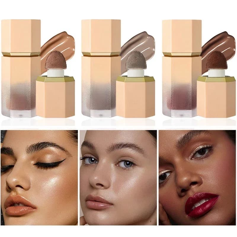 Bastão De Contorno Líquido Natural Mate Destacadores Sombra À Prova D'água D'água Maquiagem Facial Da Caneta Em V