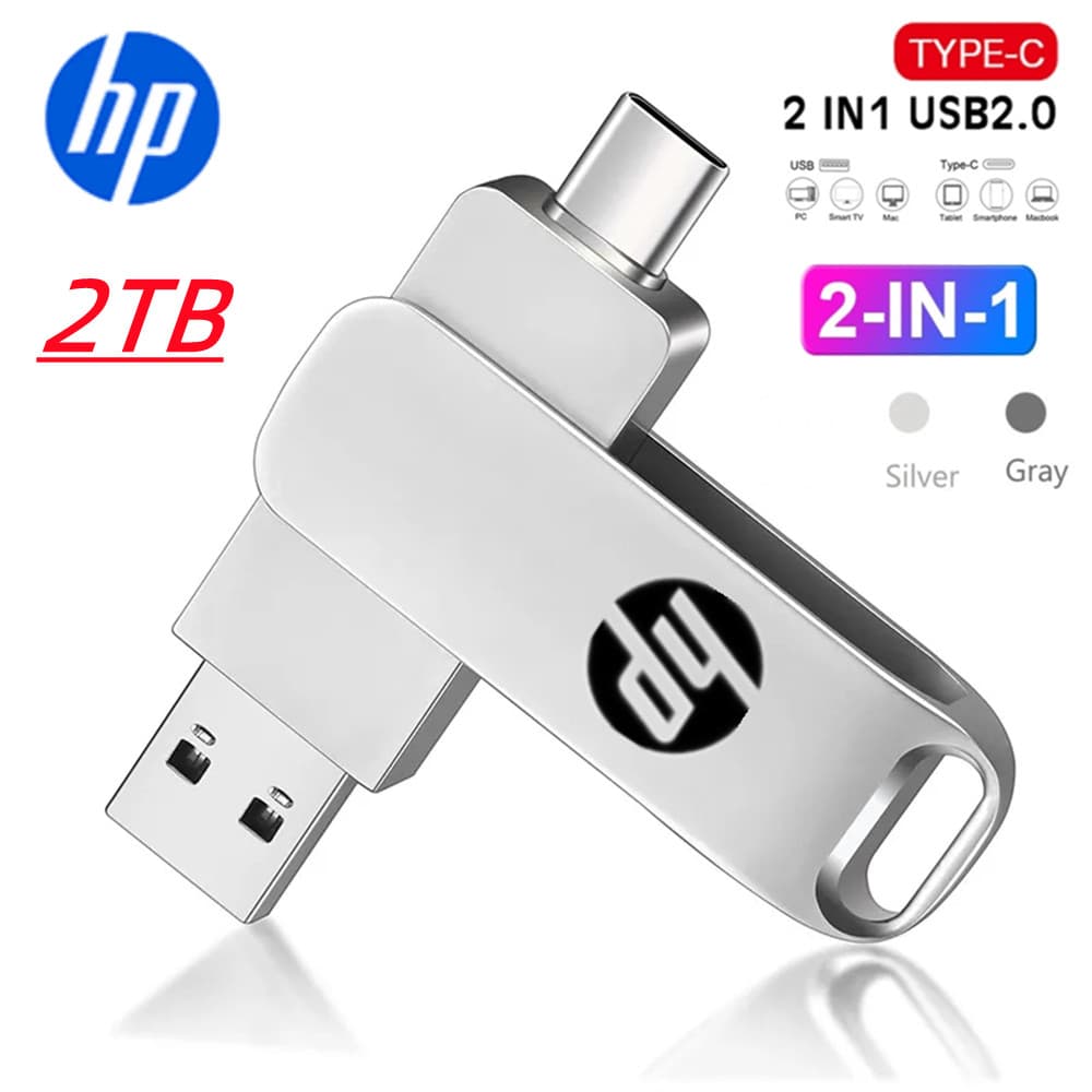 2TB pendrive Metálico OTG 1TB 512GB 256GB 128GB 64GB 32GB 16GB Tipo USB Duplo c Andrio Alto