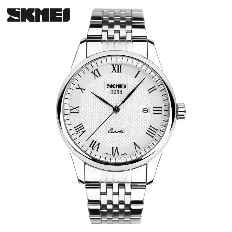 Relógio De Pulso De Quartzo masculino 9058 SKMEI Business Mens Relógios Luxo De Marca Superior Em Couro 3Bar À Prova D'água