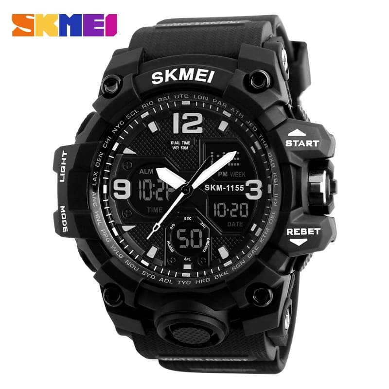SKMEI Fashion Sport Super Cool Men's Quartz Relógio Digital Homem Quartzo Relógios Esportivos Marca De Luxo De Pulso Militares À Prova D'água 1637 1155